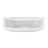 0.24ct 14k White Gold Diamond Men's Ring Size 7.5